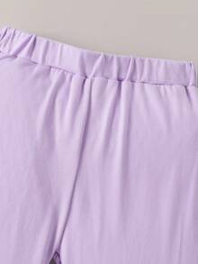 Baby Girl Casual Cute Deer & Butterfly Print Long Sleeve Top And Pants Set, Spring/Autumn