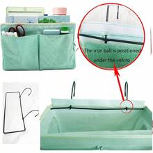 Bedside Caddy Bedside Hanging Storage Basket Multi - Function Organizer Caddy Bunk And Hospital Beds Dorm Rooms Bed Rails, Can Be Placed Glasses Books Mobile Phones2pc Navy Blue