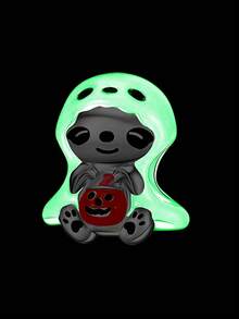 1pc Fashionable & Charming Halloween Series Skeleton, Ghost, Mummy, Witch, Drink Bottle Beaded DIY Halloween Bracelet Necklace Gift