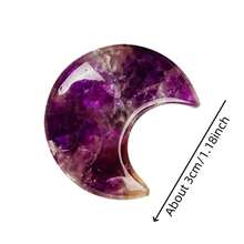 1pc 30mm Small Moon - Natural Crystal Agate Star & Moon, Great DIY Idea, Crescent Accessory Decoration, Excellent Gift Idea - Multicolor - View 2