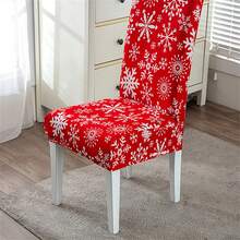 Christmas Chair Covers Snowflake Print Stretch Dining Chair Slipcovers For Home Holiday Decor