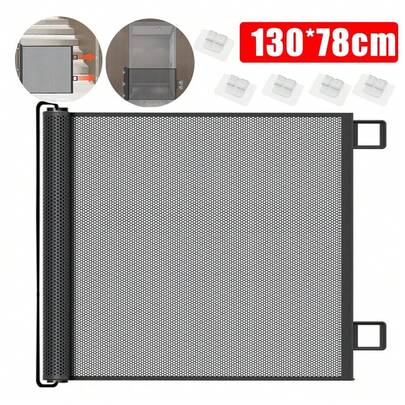 Automatic Retractable Pet Gate Fence For Dogs And Cats, Indoor Staircase Aisle Isolation Net, Punch-Free Safety Net Fence, Multifunctional, Space-Saving Design And Not Suitable For Large Dogs