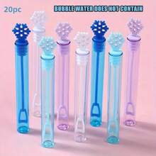 20 件雪花泡泡棒配星形泡泡 - 浅色和鲜艳色彩，耐用塑料儿童派对礼物，适合生日、圣诞节、复活节、万圣节、课堂奖品和皮纳塔填充物和亲切包装饰（随机组合） - 彩色 - 查看 9