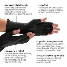 Isotoner Women & Men Arthritis Compression Rheumatoid Pain Relief Gloves For Joint Support With Open/Full Finger Design-905190 - BlackOnePairofOpenFingerGlovesblack - Xem 4