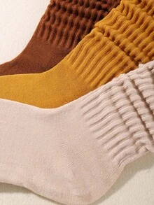 1/6 双装 女士秋冬宽松针织袜，慵懒风，堆堆袜，堆堆袜，万圣节和圣诞节礼物，Y2K，舒适