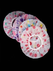 20/15/10/8/5/3/1 件花朵多色加厚浴帽，防水淋浴加厚，可重复使用洗发防水防油浴帽，烹饪或防尘，EVA 材质和弹性设计，适合女性、SPA 和美发沙龙、返校、旅行度假必需品、女士发饰 - 彩色 - 查看 3