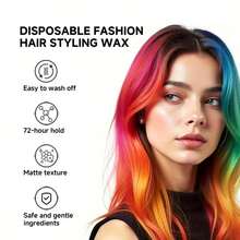 sevich Temporary Hair Coloring Wax Hair Dye, 4.23oz Instant Hairstyle Mud Cream Color Mask, Natural Hair Coloring Wax Material Disposable Hair Styling Dye Ash (Blue, Dye Free) For Cosplay, Party, Masquerade, Halloween Etc. - Màu vàng - Xem 2