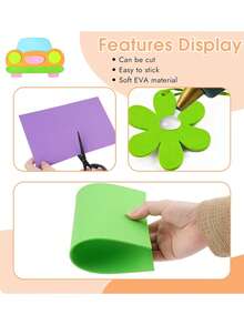 10pcs 2mm Thick, 20x30cm Colorful Sponge Paper Foam Paper With Glitter Plastic Paper, Assorted Colors, Suitable For Art And Craft School Projects, Scrapbooking, DIY Role Play, EVA Foam Paper Set For Handmade And DIY Arts - Multicolor - View 3