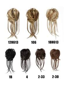 Synthetic Messy Chignon Fake Hair Circle Hair Bun Extensions Scrunchy Black Wig Curly Hair With Tail For Women Girl Hairpieces, Hair Accessories