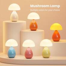 Mushroom Lamp Small Vintage Table Light, Mini Modern Lamp Bedside Nightstand LED, Small Light Dimmable For Bedroom, Living Room, Ceramic Base Glass Led Home Decor For Woman Gifts - nấm - Xem 2