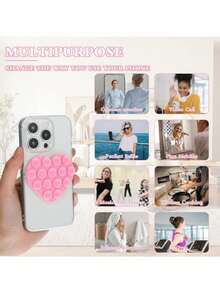 3 piezas Soporte de teléfono con ventosa de silicona, montaje de doble cara SIN adhesivo, estilo corazón/amor, agarre de teléfono pegajoso con mayor poder de succión para teléfonos celulares, sin necesidad de fijar con pegatinas, accesorios de teléfono de manos libres para selfies y videos