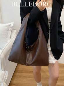 Casual Minimalist Large Capacity Lightweight Versatile Women Underarm Shoulder Bag - Cà phê - Xem 4