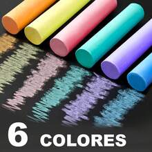 Caja 12 gises de colores antipolvo tizas pizarron redonda lavable no toxica aire libre dibujo escolares gises coloridos set 12 resistente lluvia lavable creatividad niños proyectos escolares señales pintura temporal segura no toxica - Multicolor - Ver 3