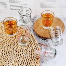 Set Of 2 Shot Glasses - Heavy Glass, Measuring Espresso, Wine, And More 26 - Incremental Measurement 1oz, 6 Tsp, 2 Tbs, 30ml 2, Red+Black