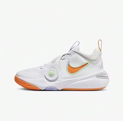 Nike 耐克缓震耐穿女子篮球鞋，新款 Team Hustle D 11 舒适中帮户外篮球鞋，时尚百搭白色拼接休闲篮球鞋，球场必备 DV8996-103