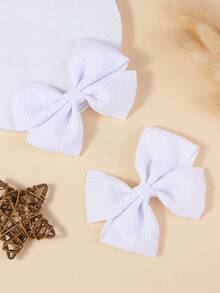 2pcs Kids/Teens Plain Butterfly Hair Clips, Suitable For Everyday Use