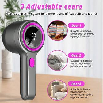 1 st USB-uppladdningsbar bärbar luddborttagare, tygrakapparat för tröjor, kläder, sängkläder, möbler, mattor, soffor och rengöringsmedel