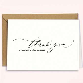 婚礼主持人感谢卡 - 感谢您举办我们的婚礼 - 服务感恩节笔记，优雅的婚礼感谢