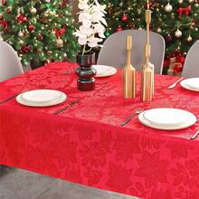 1pc Table Cloth Rectangle Table,Fitted Tablecloth,Waterproof Table Cloth,60 X 84 Inch,Polyester Tablecloth,Rectangle Tablecloth,Red Christmas Tablecloth,Tablecloths For Rectangle Tables