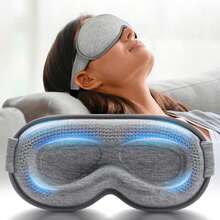 Weighted Eye Mask For Sleeping - Blackout Sleep Mask For Women Men, FACEMOON Lash Extension Eye Covers, Memory Foam, 3D Contoured, Airplane Travel Essentials, Blindfold For Meditation(Gray) - Black - View 11