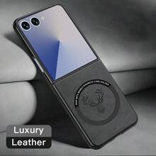 Luxury PU Leather Phone Case Compatible With IPhone Sam Sung Z FOLD6/Z FLIP6/Z FOLD5/Z FLIP5/Z FOLD4/Z FLIP4, Support Car Holder, Some Models Support MAGNETIC, Protective, High-Quality, Maple Leaf