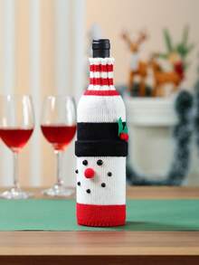Vỏ chai rượu vang đỏ đan Giáng sinh, Giá đỡ rượu vang đỏ hình người tuyết ông già Noel, Nhà hàng, khách sạn, bàn ăn, phụ kiện trang trí nhà hàng tiệc Giáng sinh, đồ trang trí Giáng sinh, quà tặng Giáng sinh, đồ trang trí Giáng sinh - Nhiều màu - Xem 10