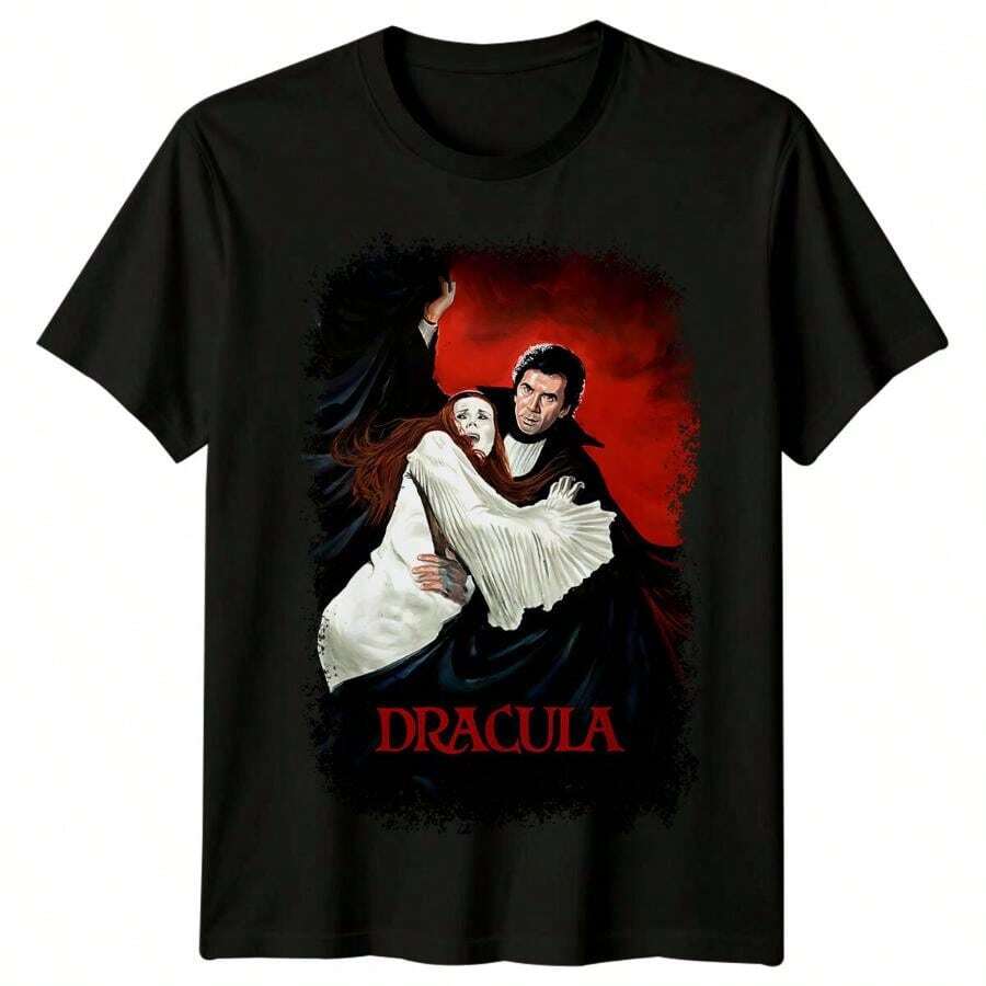Dracula 1979 Movie Poster Inspired T-Shirt Retro 70s Tee Unisex - Black - View 1