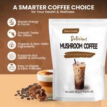 Mushroom Coffee, 11 Superfood Mushrooms Including Hericium Erinaceus, Reishi, Chaga, And Ashwagandha, Instant Mushroom Coffee For Enhanced Energy, Memory, And Digestion, Decaffeinated And Sugar-Free - Nhiều màu - Xem 2