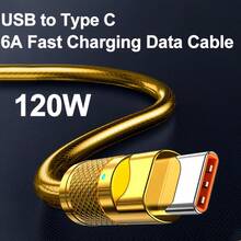 120W Fast Charging Type C Cable - Suitable For Samsung S24 S23 S23,  14 13 11, Redmi,  Mate 40 30, Honor, OPPO, VIVO, And Oneplus Ultra Fast USB To Type C Car Charger Cable - Input Power Over 80W, Made Of PVC, Output Power Over 80W - 2 mét / 6,6 feet / 78,74 inch - Xem 9
