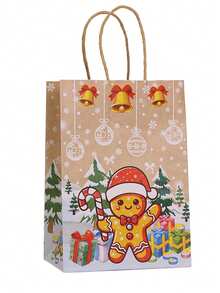 4/12/18/30 buc Pungi de cadouri din hârtie kraft de Crăciun, Ambalaj cadouri de Crăciun, Pungi de cadouri pentru petrecere de Crăciun, Ambalaje cadouri de Crăciun, Pungi tote de Crăciun, Decorațiuni de Crăciun, Pungi de cumpărături de Crăciun. Pungi de ambalare cadouri de Crăciun, Pungi de hârtie kraft, Pungi de cumpărături pentru mall, Moș Crăciun, Brad de Crăciun, Reni, Fulg de zăpadă, Pungi de hârtie kraft imprimate cu elemente de Crăciun cu omuleț de turtă dulce, Crăciun 2026