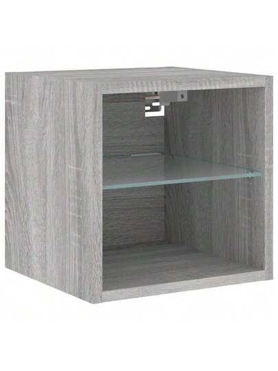 VidaXL TV Wand Unit LED Lighting 30x28.5x30 Cm Grijs Sonoma view 7