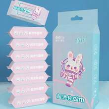 8/16/32/64pcs Portable Travel Mini Wet Wipes Pack, Cartoon Cute Travel Wet Wipes, Detachable Cleaning Wet Wipes For Home And Travel - Multicolor - View 5