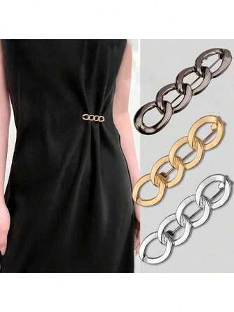 1pc/2pcs/3pcs/4pcs/6pcs Versatile Detachable Metal Waist Clincher Pins For Pants, Jeans, Fashionable Adjustable Waistband Buckle Clips, No Sewing Needed To Tighten Waistline, Anti-Escape, Also For Dress Cuffs