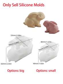 1pc Bunny Candle Mold, Funny Rabbit Silicone Mold, Animal Silicone Resin Mold For Epoxy, Home Room Decor, Craft Candle Making Supplies, Gift For Woman Gift Easter Gift - Rabbit Mold - View 2