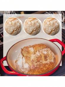 1pc 9.45-Inch Enameled Cast Iron Dutch Oven - Round Enamel Cast Iron Baking Pan With Lid, Ideal For Sourdough Bread & Homemade Bakes (Bread, Desserts, Pastries) - Multicolor - View 3