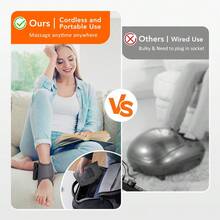 Hailicare Portable Hot Compress Vibration Foot Massager Ankle Joint Protection Heating Strap USB Rechargeable Cordless Ankle Massager With Heat Ankle Heated Brace Wrap Warmer For Plantar - Grey - View 7