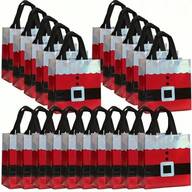 Bolsa de regalo de Navidad con asa, empaque festivo de color rojo brillante, bolsa de poliéster grueso y resistente, bolsa de regalo de Navidad de gran capacidad de 23x22x11cm, adecuada para regalos de cumpleaños, aniversario y días festivos