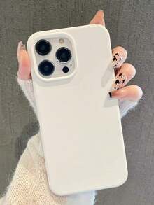Silicone Phone Case Large Hole Candy Simple Solid Color Phone Protective Case, Matte Finish Creative Anti-Drop Phone Cover Compatible With Iphone 11, 12, 13, 14, 15, 16 Plus, 13 Pro Max, XR, 16, 14 Plus, 14 Pro Max, 13 Pro Mini Waterproof Shockproof Scratch Resistant,Valentine'S Day Gifts,Valentines Phone Case - màu3 (1 cái) - Xem 4
