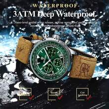 POEDAGAR Reloj de lujo para hombres, resistente al agua, luminoso, con calendario, cronógrafo, deportivo. Reloj de pulsera de cuarzo para hombres con movimiento automático de Japón. Regalo para cumpleaños, Día del Padre, amantes, socios de negocios, recuerdos, Halloween, Navidad - Multicolor - Ver 2