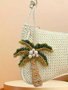 1 pieza Novachic Accesorio colgante con estilo de vacaciones, con estrella de mar, árbol de coco y tortuga marina de cuentas, adecuado para vacaciones de verano, playa (puede haber ligeras diferencias de color debido a la variación por lote del color de la cuerda)