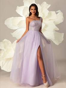 VIPGIRL Purple Elegant High-End Evening Gown - Purple - View 4
