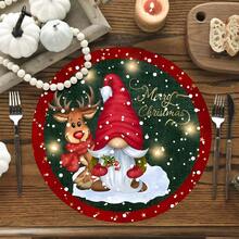 2/4/6pcs Christmas Dwarf Elk Element Coasters Set, Home Decoration, Teacup Coasters, Water Cup Coasters, Wine Cup Coasters, Coffee Coasters, Round Absorbent Silicone Coasters Set, Coffee Bar & Kitchen Accessories, Suitable For Home Decoration, Party And Tableware Gifts, Four Seasons Home Decoration, And Merry Christmas In Winter Home Decoration! - Multicolor - View 8
