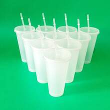 10/20/30/60 Pack Reusable 24oz Cups With Lids And Straws - Iced Coffee Cups, Plastic Travel Cups, Suitable Smoothies And Juices - Birthday Parties, Father's Day, Mother's Day Valentine's Day Halloween Christams Presents - trong suốt - Xem 13