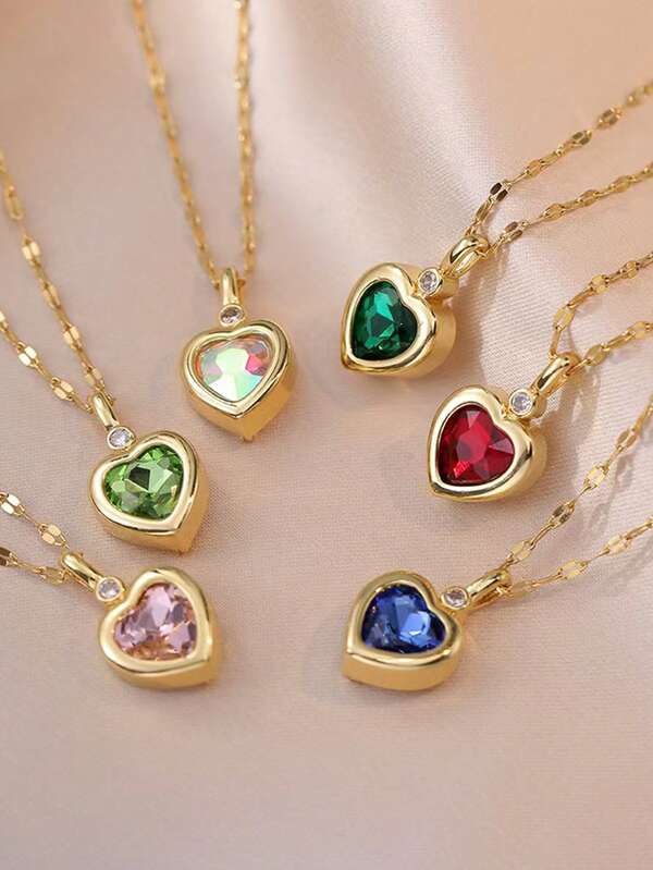 1pc Fashionable Minimalist 18K Gold Plated Heart Pendant Necklace, Elegant Vintage Style Jewelry Gift For Women, Delicate Gold Necklace