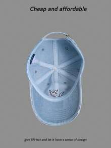 Șapcă de baseball Trendsetter din denim, cu pescăruși brodați, finisaj vintage spălat, design structurat cu 6 panouri, curea reglabilă pentru o potrivire perfectă, pălărie unisex cu protecție solară, ideală pentru ținute de stradă de primăvară/vară, excursii la plajă și aventuri urbane