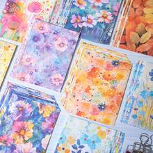 have a good day 30pcs/Pack Watercolor Flower Theme Scrapbooking Paper, DIY Decoration Non-Adhesive Material Paper, Holiday Gift, Handmade Collage Material, Personalized Scrapbook Planning Creative School Stationery