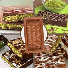1/2/3 件硅胶矩形烘焙模具，可重复使用厚巧克力棒模具适用于巧克力、杏仁、糖果 - 非常适合婚礼、生日、周年纪念、单身派对 - 圣诞节、新年、情人节装饰 - 咖啡棕 - 查看 6
