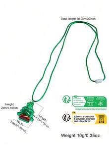 1pc Minimalist Christmas Necklace, Original Design Plastic Pendant Cord LED Light Holiday Small Gift Christmas Tree Glow Necklace, Suitable For Men And Women To Wear During Christmas