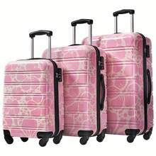 MERAX Hardshell Luggage Sets 3 Pcs Spinner Suitcase With TSA Lock Lightweight-20"+24"+28" Luggages,Pink - 粉色 - 查看 5