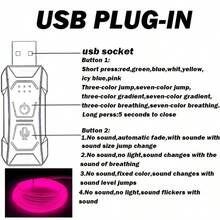 3m/118inch USB Interior Car Neon Light (Center Console + Dashboard) With Matching Armrest Storage Box, RGB LED Light Strip For Ambient Application Control, No Battery - Ambient Light 3 Meters - View 6